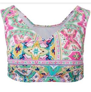 Mixed Print Swim Top